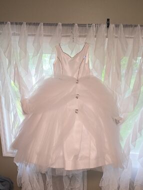 White Tulle Ball Gown Dress for Kids - Elegant Party Dress